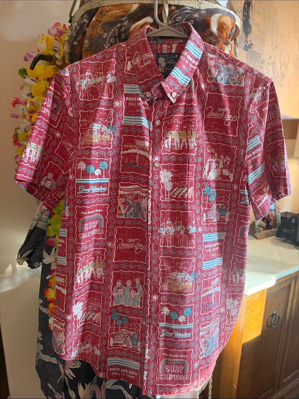 🌴REYN SPOONER x THE BEACH BOYS BUTTON-DOWN SMALL SHIRT